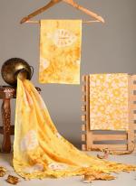 Linen Cotton Yellow Casual Wear Printed Salwar Suit